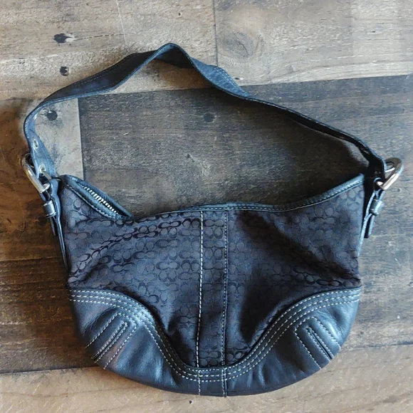 Coach | Bags | Vintage Coach Black Jacquard Signature Mini Bag 254